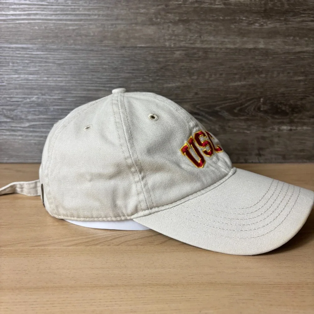 USC Trojans Hat Cap Strap Back Brown Tan California Football Adjustable